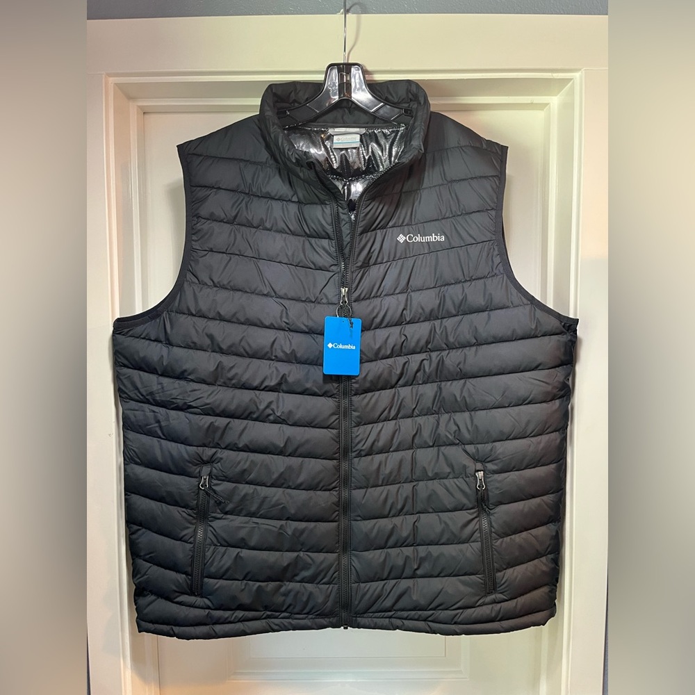 Mens XXL Columbia Slope Edge II Vest Black Puffer Insulated Omni-Heat 2XL New